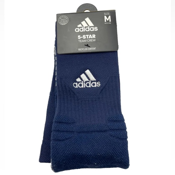 Adidas 5-Star Team Crew Socks Navy Medium 6.5-9 - Picture 4 of 6